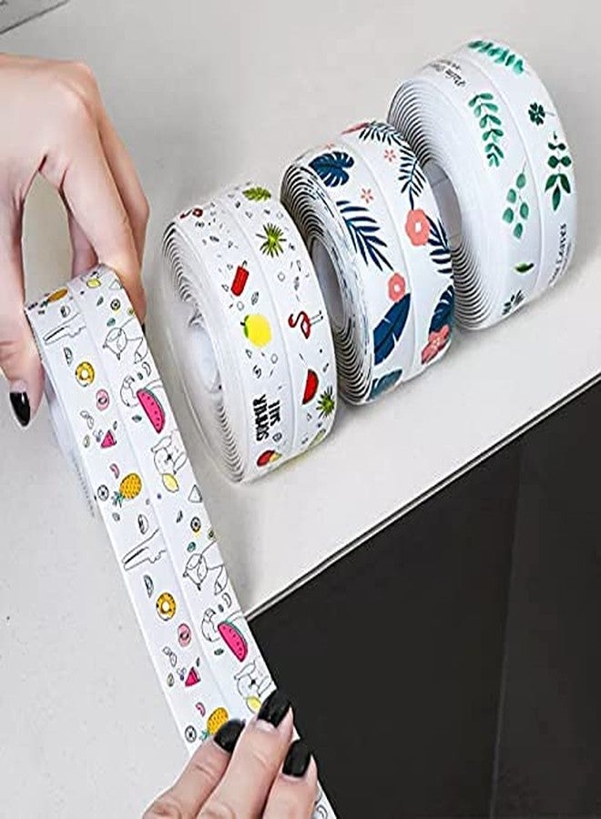 Axaka Waterproof Tape for Kitchen Sink Oil Proof Caulk Kitchen Sink Tape Waterproof for Corner Caulk Self Adhesive Sealing Tape Gap Sealer for Platform Bathroom(Multi Print) - Image 4